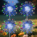 Garden Outdoor Lights, 4 Pack 120 LED Solar Garden Lights Fairy Lights Outdoor Waterproof Decorative Solar Firework Lights for Yard Patio Pathway Flowerbed Party Wedding Decor, Multicolor