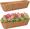 Riare 2 Pack 30 Inch Rectangle Coconut Liners for Planters, Natural Coconut Fiber Planter Liners, Window Box Liner Trough Coco Liner for Outdoor Flower, Garden Wall, Deck & Fence Planter Boxes