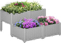 Outsunny 4 Piece Raised Garden Bed with Legs, Planter Box Raised Bed to Grow Flowers, Herbs & Vegetables, Gray