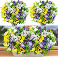 Pansies Artificial Flowers for Outdoors UV Resistant 12 Bundles Silk Pansy Plastic Fake Plants Flowers for Home Outside Garden Window Box Patio Planter Porch Decor (Mixed Color2)