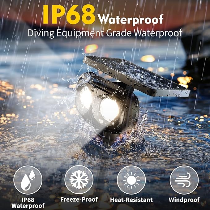 Solar Spot Lights Outdoor Waterproof IP68, RGB Colors Changing Solar Lights with 4 Lighting Modes, Solar Powered Lights Outdoor for Garden Yard Pathway Landscape (4Pack)