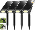 EZVALO Solar Spot Lights Outdoor IP67 Waterproof, Adjustable Solar Landscape Lights, 3 Lighting Modes Solar Spotlights for Outside Yard Garden Plant Trees Pathway Flag (Warm White-4Pack)