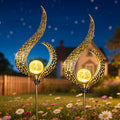 HOMEIMPRO Outdoor Solar Garden Lights Waterproof, Gifts for Mom Dad, Yard Art, Pathway, Lawn Ornaments, Outdoor Decor,Birthday Gifts for Wife Women (Bronze,2Pack)