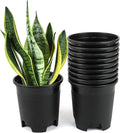 4.5 Inch Nursery Pot Plastic Planters for Outdoor Indoor Plants Gardening Flower Pots 0.35 Gallon 10-Pack Black Pot Liners with Drainage Holes