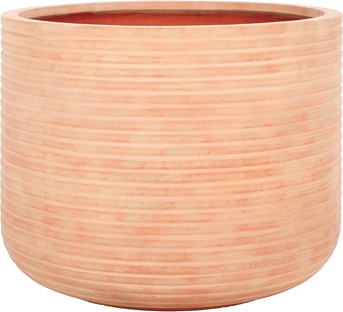 SAFAVIEH Outdoor Collection Nardo Terracotta Cement Ficonstone Planter Pot