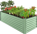 Best Choice Products 8x4x2ft Outdoor Metal Raised Garden Bed, Deep Root Planter Box for Vegetables, Herbs & Flowers, 478-Gallon Capacity, 100% Non Toxic Materials - Sage Green