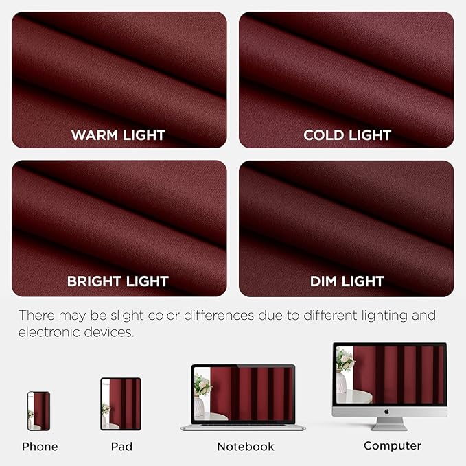 Joydeco Blackout Door Curtain for Doorway Privacy 80 Inches Long, Grommet Closet Curtain for Open Closet, Room Divider for Bedroom Living Room (Burgundy Red, 32Wx80L, 1 Panel)