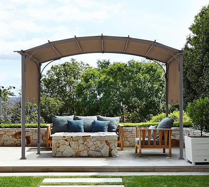 85''x 208'' Universal Doubleton Steel Pergola Replacement Cover for Pergola L-PG080PST, (Brown)