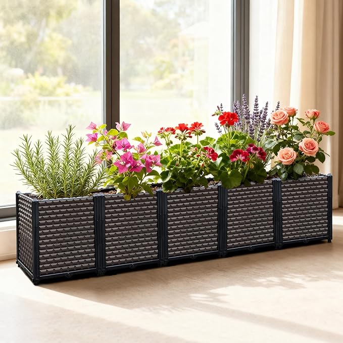 Large Planters for Outdoor Plants - Deepened 20" H, Raised Beds for Gardening Self Watering, Elevated Planter Box with Legs, Rectangular Garden Planters for Outdoor Plants Flowers, 78.7"L x 15.7"W