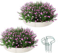 Galvanized Metal Planter Round Raised Garden Bed Kit for Gardening Outdoor，3x3x1ft 2PC Grow Garden Box Raised Flower Bed，Round Galvanized Planter Outdoor Large Metal Fire Pit Ring White