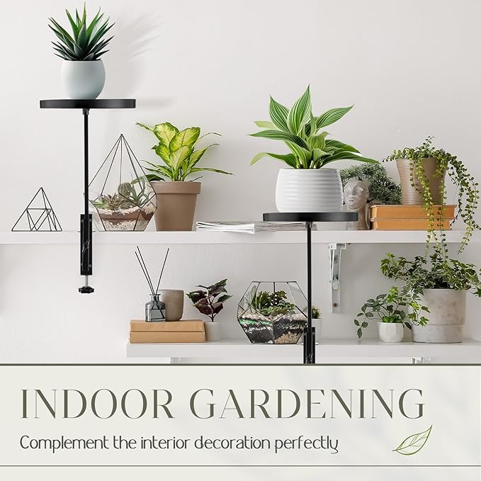 1 Pcs Window Sill Plant Shelf 5.7''D x 12.4''H Adjustable Window Shelf Windowsill Clamp Tray for Indoor Plants Metal Windowsill Extension Tray Planter Floating Shelves for Indoor Outdoor