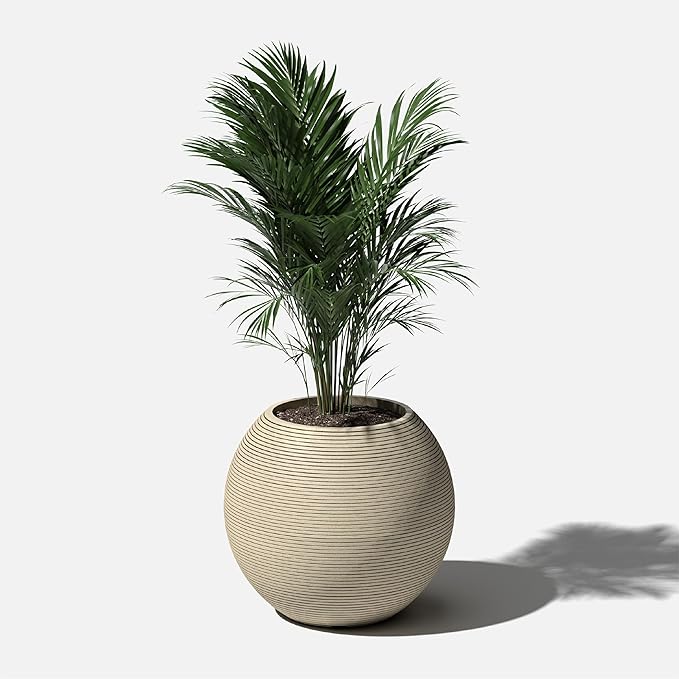 Veradek Strata Series Sphere Round Planter for Patio & Backyard | Durable Plastic-Stone Material | Modern Décor for Tall Trees and Plants