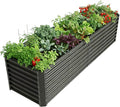 8x2x2ft Raised Garden Bed Kit, Galvanized Planter Garden Boxes Outdoor, Metal Raised Garden Beds for Vegetables,Fruits, Flower,Black