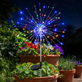 btfarm 1 Pack Solar Garden Lights Outdoor, 8 Modes Firework Lights Solar Powered, Waterproof Twinkle Fairy Light Outside for Yard Patio Pathway Pool Christmas Party Decorative, Multicolor