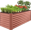 Best Choice Products 8x2x2ft Outdoor Metal Raised Garden Bed, Rectangular Deep Root Planter Box for Vegetables, Flowers, Herbs, and Succulents w/ 239 Gallon Capacity - Terracotta