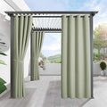 RYB HOME Outdoor Curtains for Patio Waterproof Block Sunlight Thermal Insulated Privacy Assured Thick Outside Curtains for Pergola, Deck, Gazebo, W52" x L108", Sage Green, 1 Panel