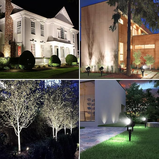T-SUNUS Christmas Solar Spot Lights Outdoor White 6000K IP65 Waterproof 2-in-1 Landscape Spotlights, 9.8ft Cable Separate Panel Auto Dusk to Dawn for Flag Yard Garden Driveway Pathway Garage Halloween