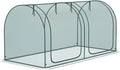 Outsunny 8' x 4' Crop Cage, Plant Protection Tent with Two Zippered Doors, Storage Bag and 4 Ground Stakes, for Garden, Yard, Lawn, Green