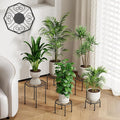 5-Pack Metal Plant Stands for Outdoor Indoor, Anti-Rust Iron Flower Pot Stand, Heavy Duty Plant Pot Shelf for Multiple Plant, Decoration Racks for Home, Patio & Garden (Black)