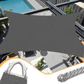 20' x 20' Dark Grey Rectangle Sun Shade Sail Outdoor Canopy Awning UPF50+, 95% UV Blockage, Sunshade with High-Strength Steel Cable Edges for Outdoor Patio Garden Backyard