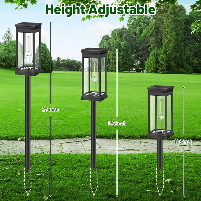 BesLowe Upgraded Solar Pathway Lights Outdoor, 12-Pack Large LED Solar Light Outdoor Waterproof, Super Bright Outside Lights for Yard, Sun-Powered Landscape Lighting for Garden Walkway, Cool White