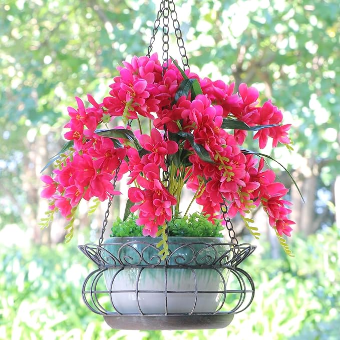 Metal Hanging Planters,Plant Hanger Basket Decorative Plant Pot Holder for Outdoor Indoor Garden, Patio, Deck, Porch, Flower Pots