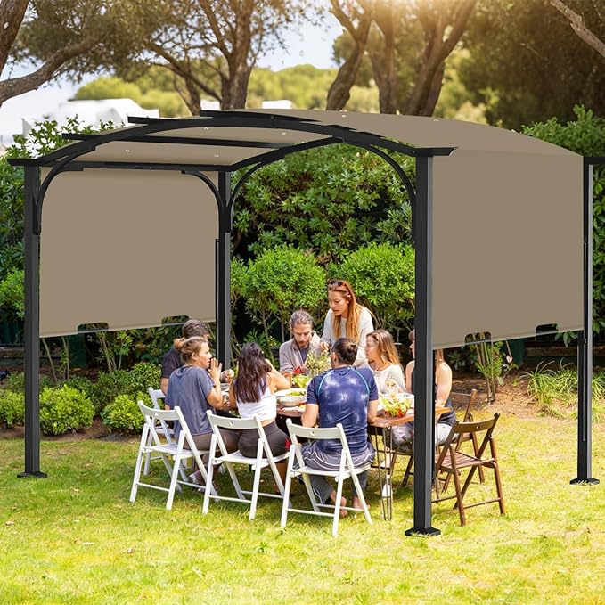 Pergola Canopy Replacement Cover for Lowe's Allen + Roth 10x10 Ft Freestanding Pergola, 200" x 103" Shade Cover, Compatible with Model #L-PG152PST-B,Cover Only (Khaki)