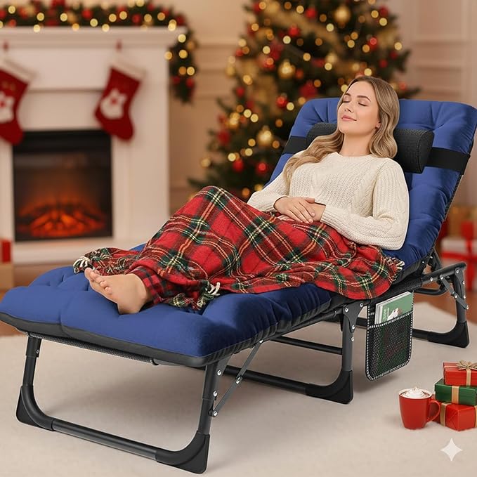 ABORON 2PK Heavy Duty Tanning Chair, 5-Gear Outdoor Folding Chaise Lounge Chair with Cushion, Portable Beach Lounge Chair for Outdoor Sunbathing, Patio, Pool, Lawn, Deck, Poolside