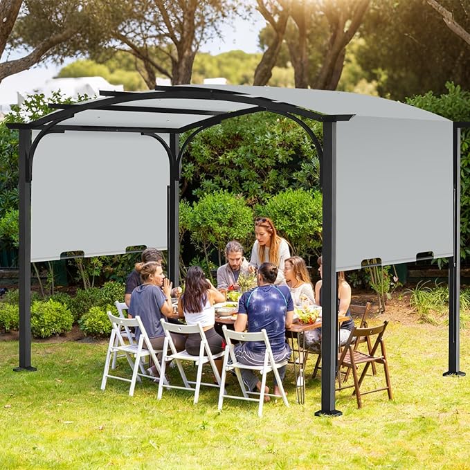 Pergola Canopy Replacement Cover for Lowe's Allen + Roth 10x10 Ft Freestanding Pergola, 200" x 103" Shade Cover, Compatible with Model #L-PG152PST-B,Cover Only (Gray)