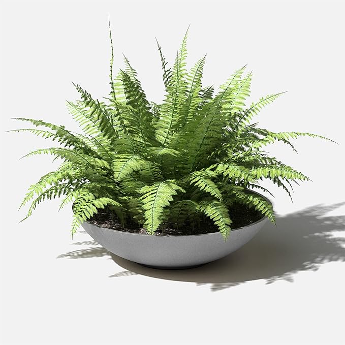 Veradek Mason Series Lane Bowl Planter| for Indoor or Outdoor Tabletops/Gardens |Made from Plastic-Stone Composite with Drainage Holes|Modern Décor for Flowers, Succulents, Small Plants