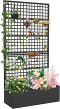 Metal Planter Box with Trellis 36" L x 16" W x 72" H, Raised Garden Bed with Privacy Screen, Privacy Planters for Climbing Plants, Flowers, Vegetables, Fruits
