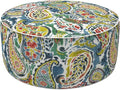 LVTXIII Inflatable Stool Ottoman Footrest with Handle, Decorative Fade-Resistant Foot Stool, Indoor or Outdoor Pouf for Home Garden and Camping Use, D21 x W 21 x H9, Paradise Paisley