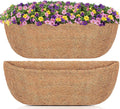 Y&M 48" Coco Liner for Window Box Deck Basket Planter Trough Coconut Fiber Liners, 2pcs Trough Coco Liner Pre-Formed Replacement