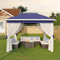 11'x11 Pop-Up Gazebo, Instant Outdoor Canopy Tent with Mosquito Nettings, Durable Steel Frame, Water, and UV Proof, for Patio, Garden, Courtyard, Party (Blue)