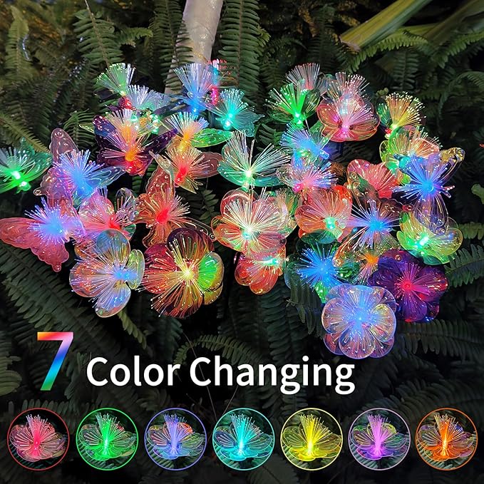 JJGoo 2 Pack Solar Garden Lights, Solar Flower Swaying Light for Outside, New Upgraded Outdoor Waterproof Light for Garden Patio Yard Front Porch Decor
