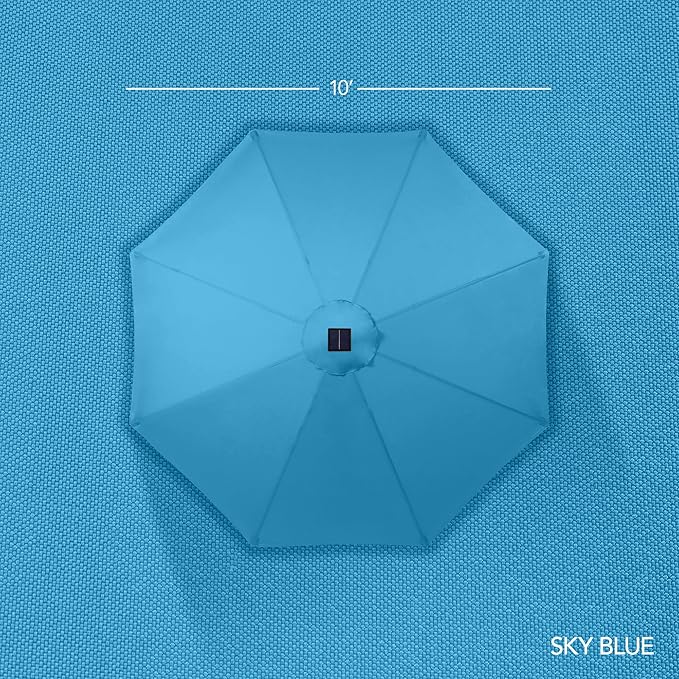 Best Choice Products 10ft Offset Cantilever Hanging Market Patio Umbrella, Smooth 360° Rotation, 8 Sturdy Ribs, Easy Adjustment - Sky Blue