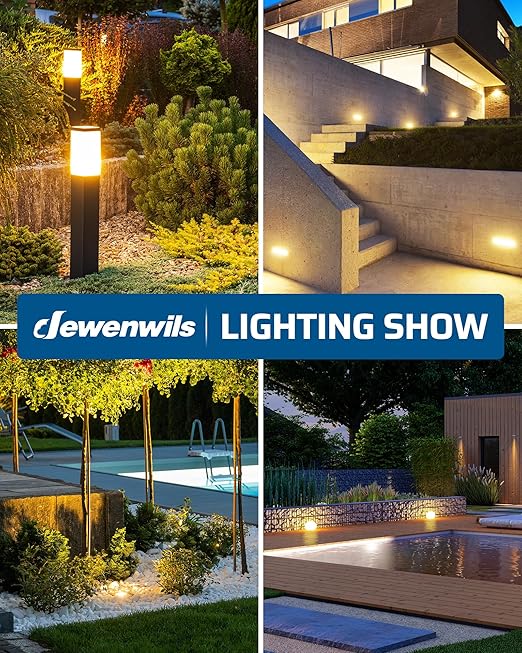 DEWENWILS 300W DC Low Voltage Landscape Transformer with 2 Zones, Photocell Sensor & Timer, Outdoor Low Voltage Transformer, Landscape Lighting Transformer for Spot Light Steplight