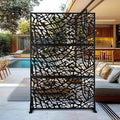 Outdoor Privacy Screen,72" H×47" W Metal Privacy Screen, Freestanding Privacy Fence Panels for Patio