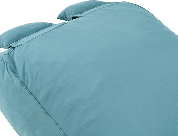 Merax Outdoor Bean Bag Chair Sun Lounger for 2 Adult, 73" Big Comfy Outdoor Bean Bag Daybed Couch with Headrest, Water-Resistant Fabric Patio Chaise Lounger Chair for Pool Balcony Beach Deck, Teal