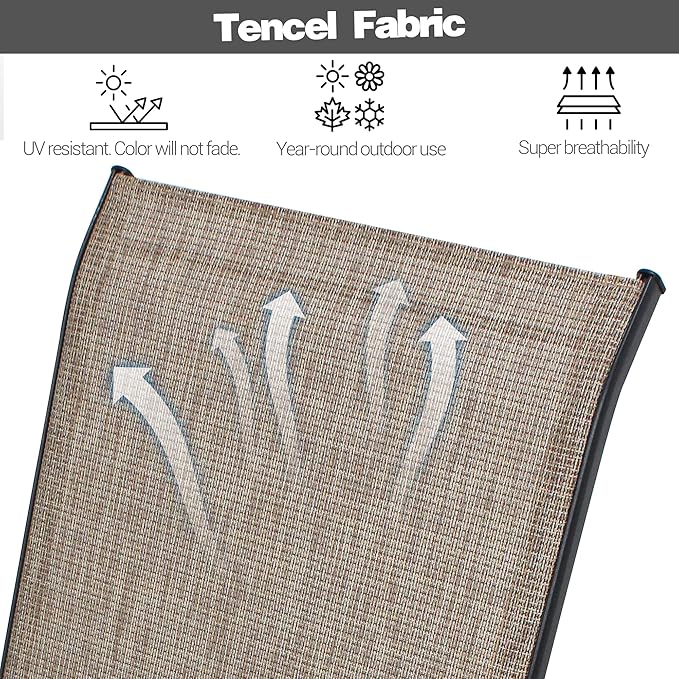 Patio Chairs Set of 6, Stackable Outdoor Dining Chairs for All Weather Textilene Fabric & Metal Frame, Outdoor Chairs Set for Backyard Deck Garden
