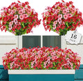 AGIRL 16 Bundles Artificial Flowers for Outdoor,No Fade Fake Plastic Flowers Faux Plants for Hanging Planters Decoration Indoor Outside Garden Porch Window Box Home Wedding