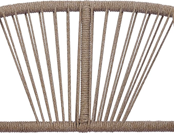 Merax 4-Piece Acacia Wood Patio Conversation Set - Curved Tub Loveseat & Chairs with Woven Rope Accents,Slatted Coffee Table & Weather-Resistant Cushions for Outdoor Deck,Garden or Balcony,Teak+ Beige