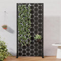 Casaphoria Metal Privacy Screen Outdoor, 60" H x 30" W Freestanding Decorative Privacy Screen for Patio Deck Balcony Garden with Stable Base, Black-Square