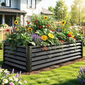 YITAHOME 6x3x1.5 ft Galvanized Raised Garden Bed Kit, Large Metal Planter Box with Gloves & Support Rod, Outdoor Flower Bed for Plants Vegetables, Black