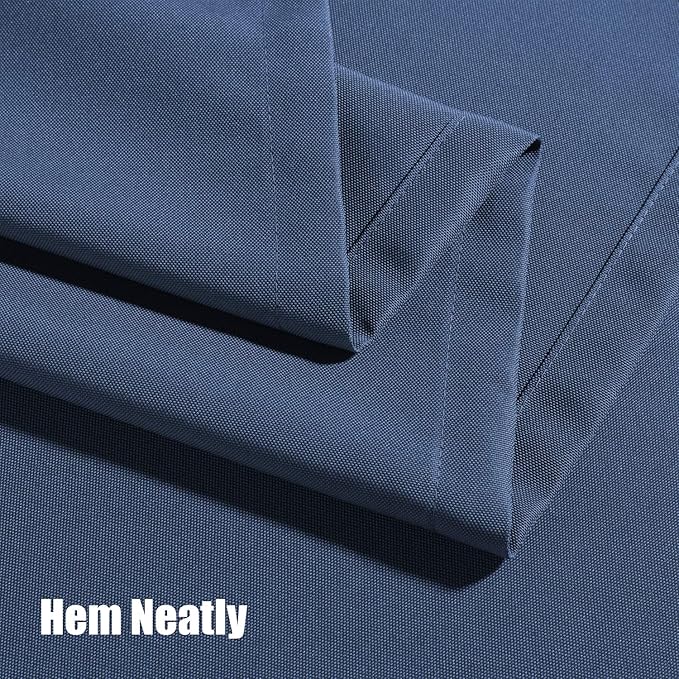 BONZER Outdoor Waterproof Curtains for Patio Extra Wide Grommet Light Filtering Outside Curtains for Gazebo, Porch, Pergola, Pavilion, 1 Panel, 150W x 108L inch, Navy
