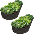 Plant & Plot Galvanized Raised Garden Beds Outdoor // 8×4×1 ft (2-Pack) Planter Raised Beds for Gardening, Vegetables, Flowers // Large Metal Garden Box // Patented Tool-Free Design (Black)