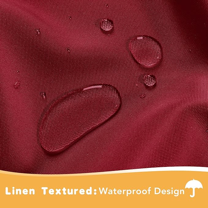 HolidayIdeas Red Outdoor Curtains for Patio Waterproof, 2 Panels - 54 x 108 Inch - Privacy Protection & Light Filtering Curtains Grommet Outside Curtains for Porch, Gazebo, Pergola, Backyard