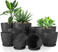 Utopia Home - Spotty Plant Pots Indoor with Drainage - 7/6.6/6/5.3/4.8 Inches Flower Pots - 10 Pack Plastic Planters - Ideal for Stocking Stuffers - (Speckled Black, Pack of 10)