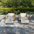 HERA'S HOUSE 4 Pieces Patio Furniture Set, 2 Outdoor Rattan Wicker Armchairs Set with 2 Ottomans, All Weather Patio Conversation Set with 5.3" Widened Armrest, 10" Ultra Thick Comfy Sponge Cushion