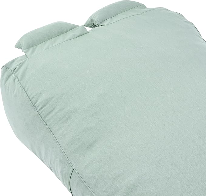 Merax Outdoor Bean Bag Chair Sun Lounger for 2 Adult, 73" Big Comfy Outdoor Bean Bag Daybed Couch with Headrest, Water-Resistant Fabric Patio Chaise Lounger Chair for Pool Balcony Beach Deck, Mint